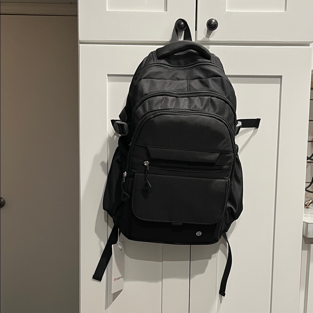 lululemon bullet resistant stop athletica Black Backpack with Front Pocket